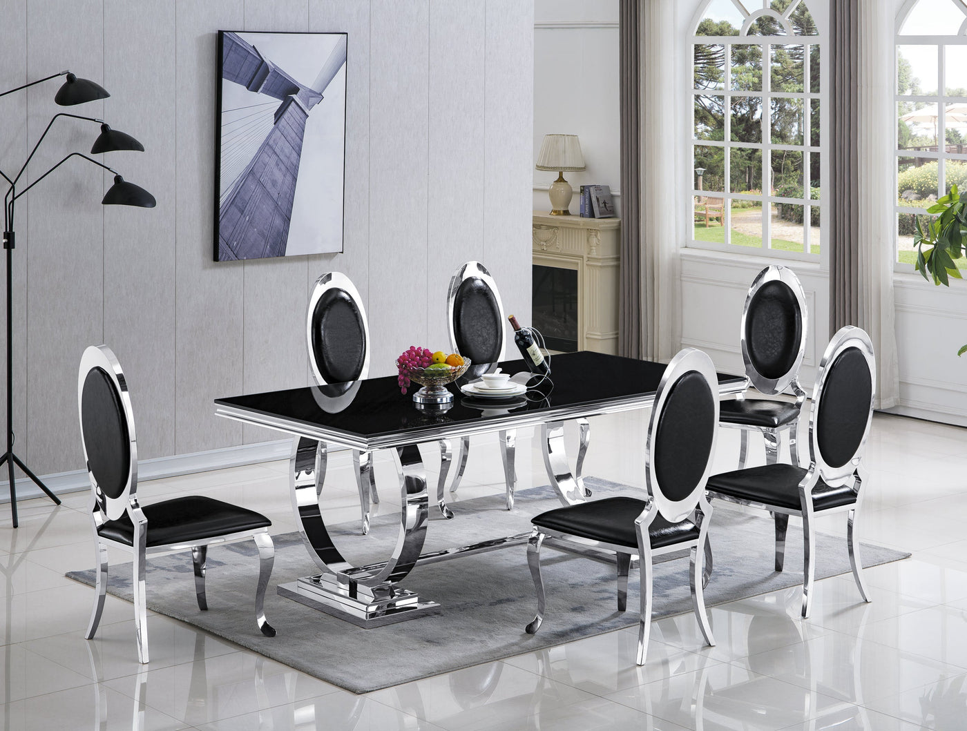 D2022 - Dining Table + 6 Chair Set